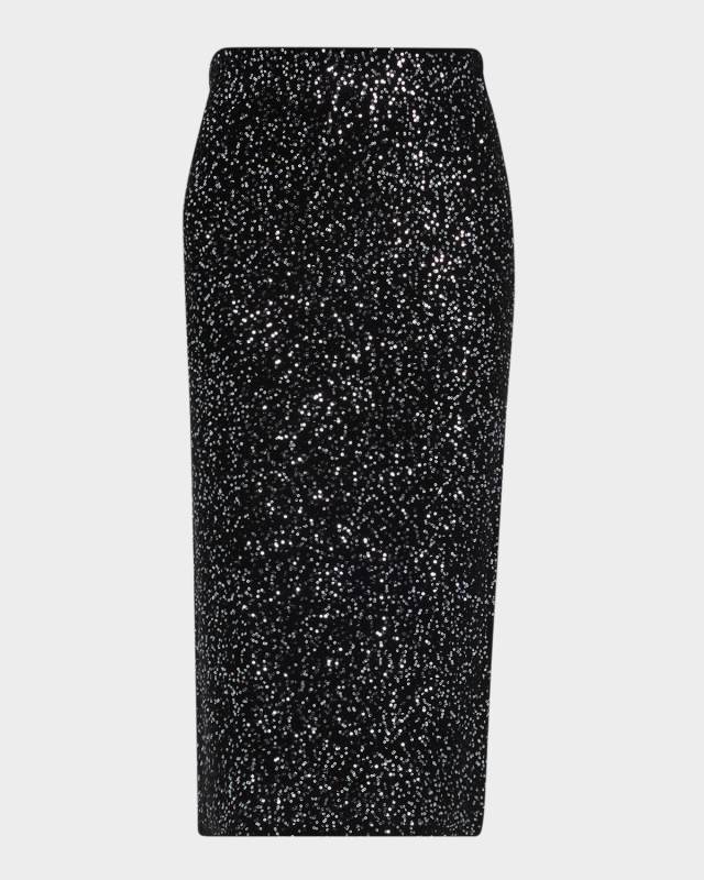 Sequined Knit Pencil Skirt